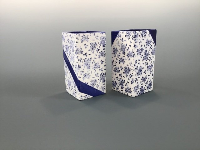 Blue & White Square Vases