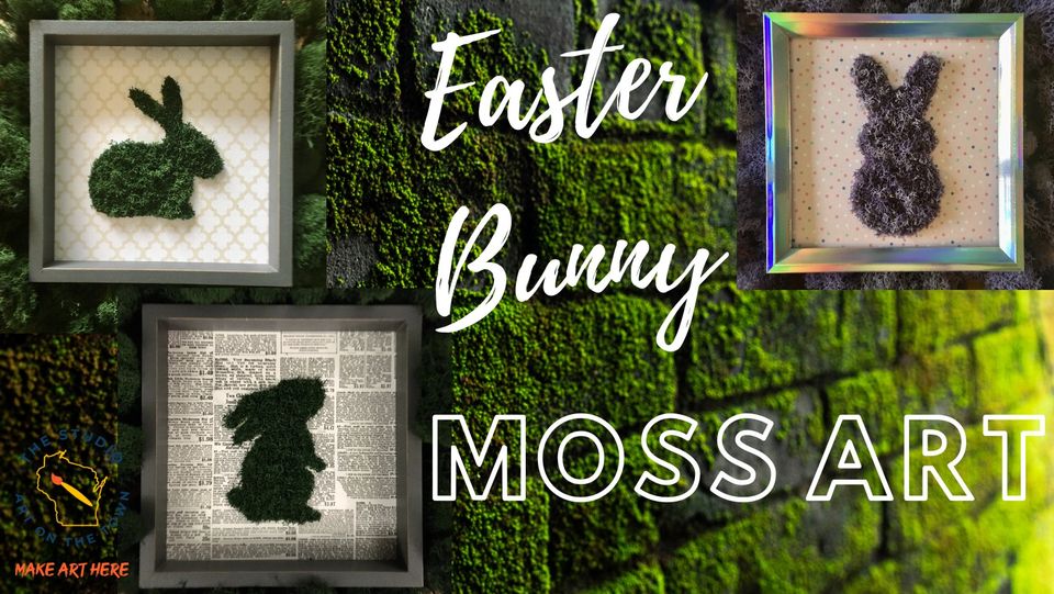 Easter Bunny Moss Art