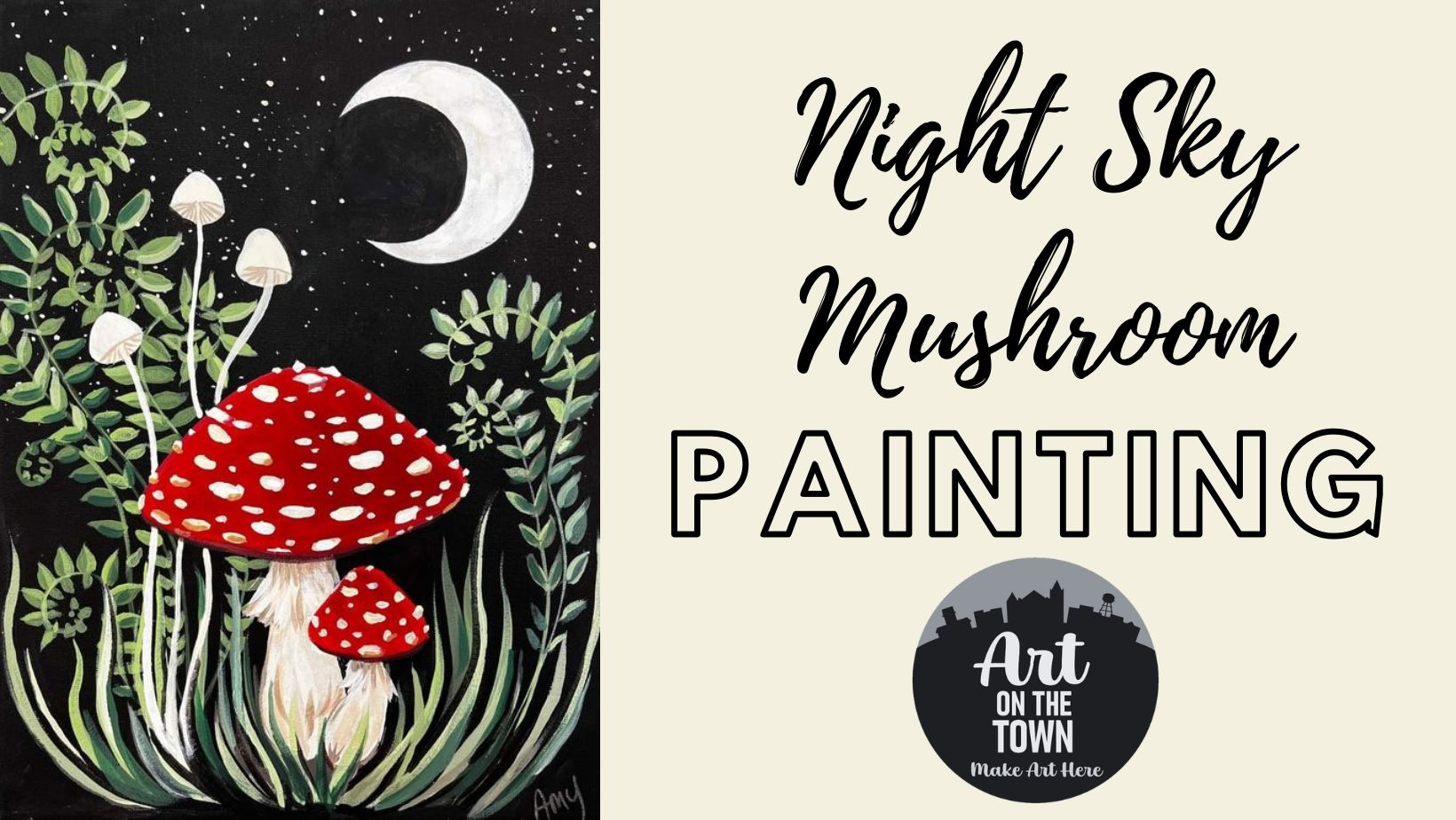 Night Sky Mushroom Painting