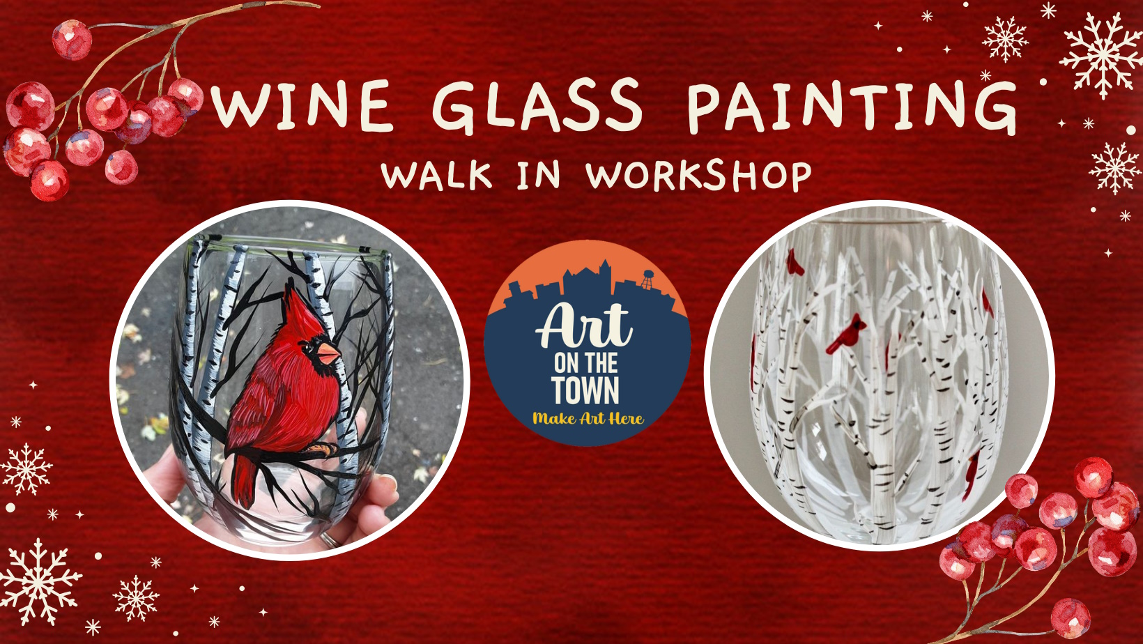 Wine Glass Painting Walk in Workshop