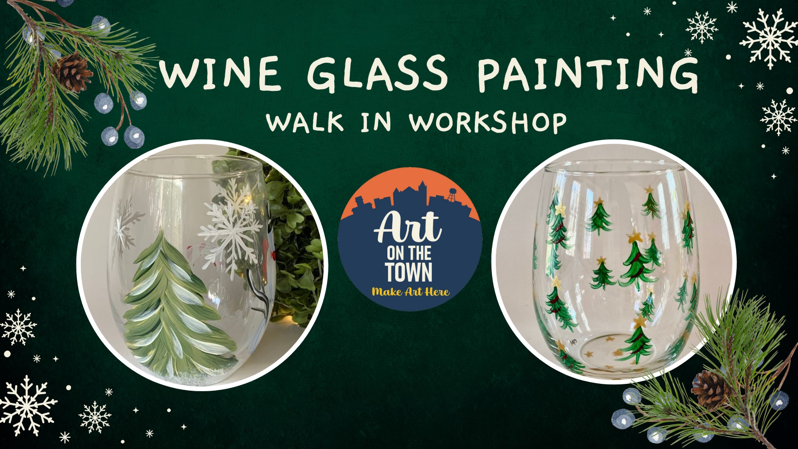 Wine Glass Painting Walk in Workshop