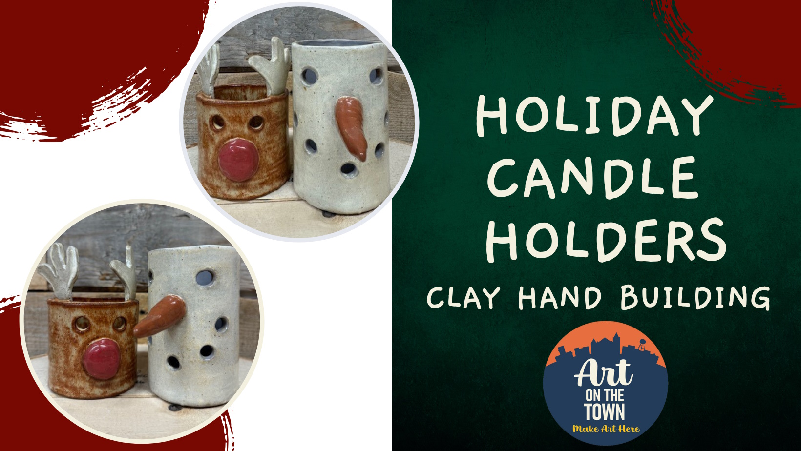 Winter Candle Holders Clay Hand Building