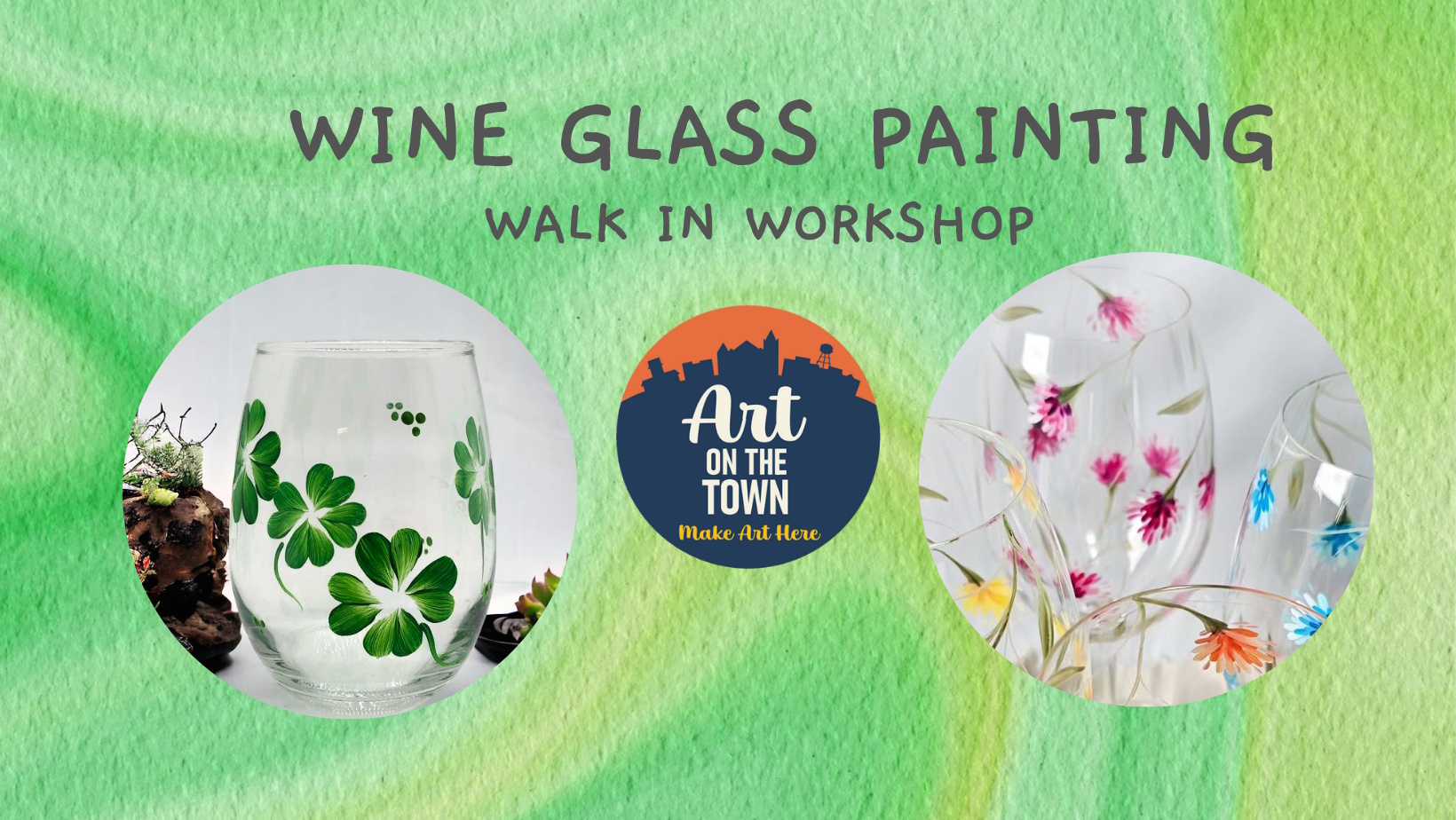 Wine Glass Painting Walk in Workshop