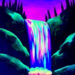 Black Light Waterfall Painting
