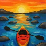 Sunset Canoe Painting