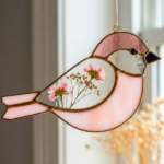 Floral Chickadee stained glass class