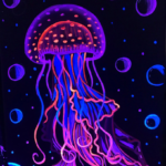 Blacklight Jelly Fish Painting
