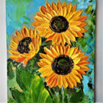 Texture Sunflower Painting